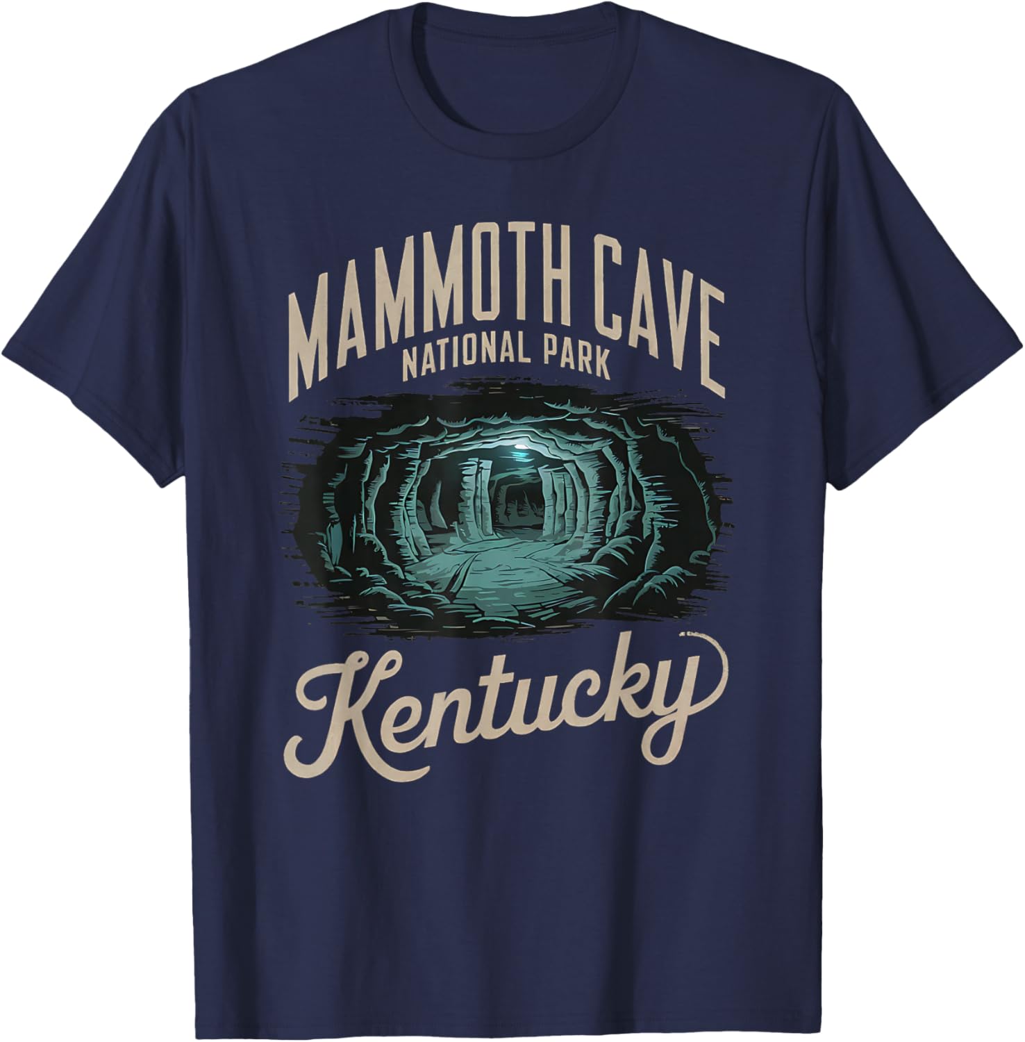 Explore Magnificent Mammoth Cave National Park Kentucky T-Shirt - T-Shirt | Navy