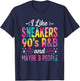 I Like Sneakers 90s R&B and Maybe 3 People Funny Retro T-Shirt - T-Shirt | Navy