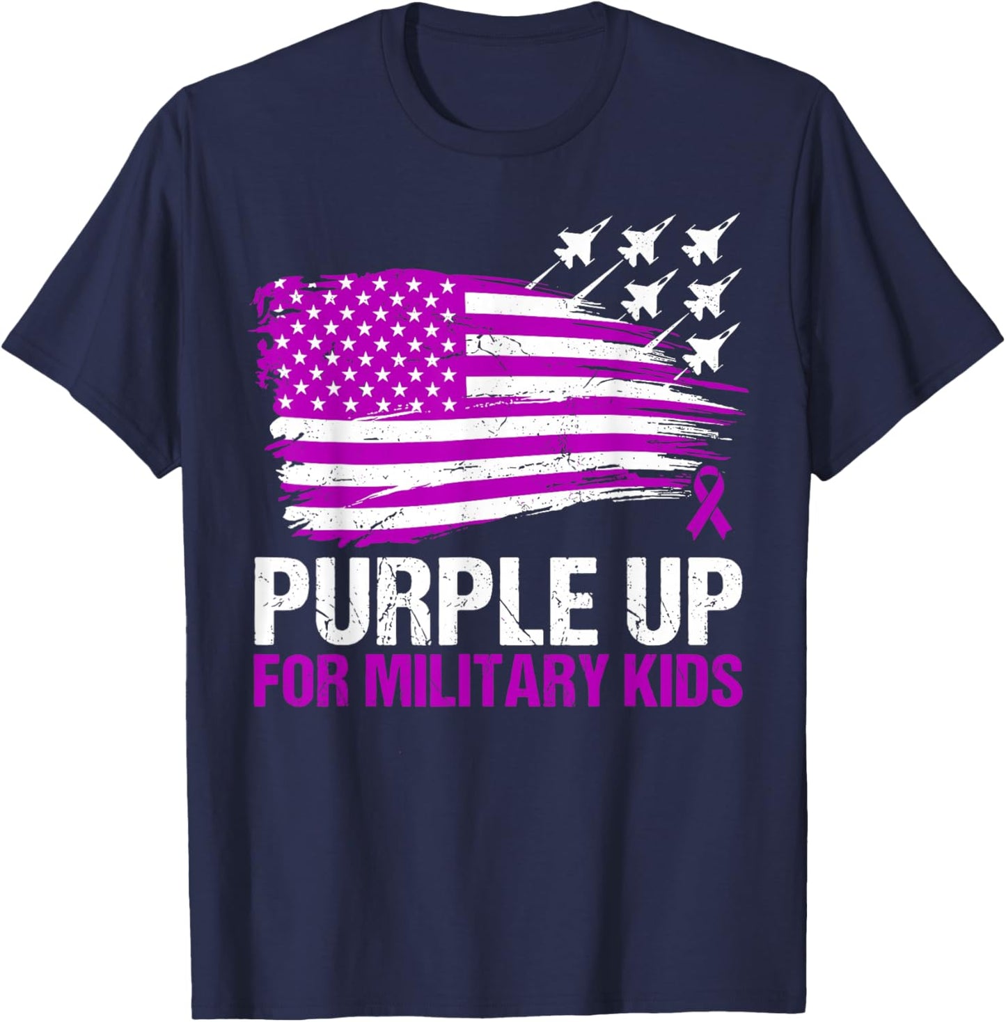 Purple Up Military Kids Month of Military Kids T-Shirt - T-Shirt | Navy