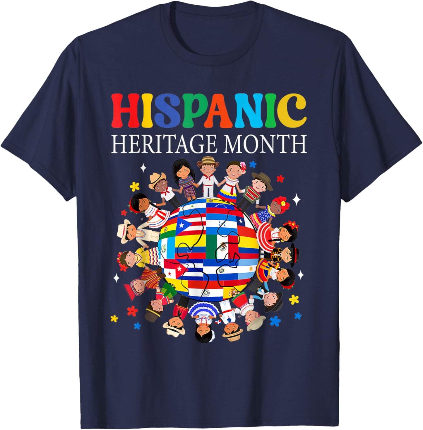 Hispanic Heritage Month Latino Puerto Rico Boys Girls Kids T-Shirt - T-Shirt | Navy