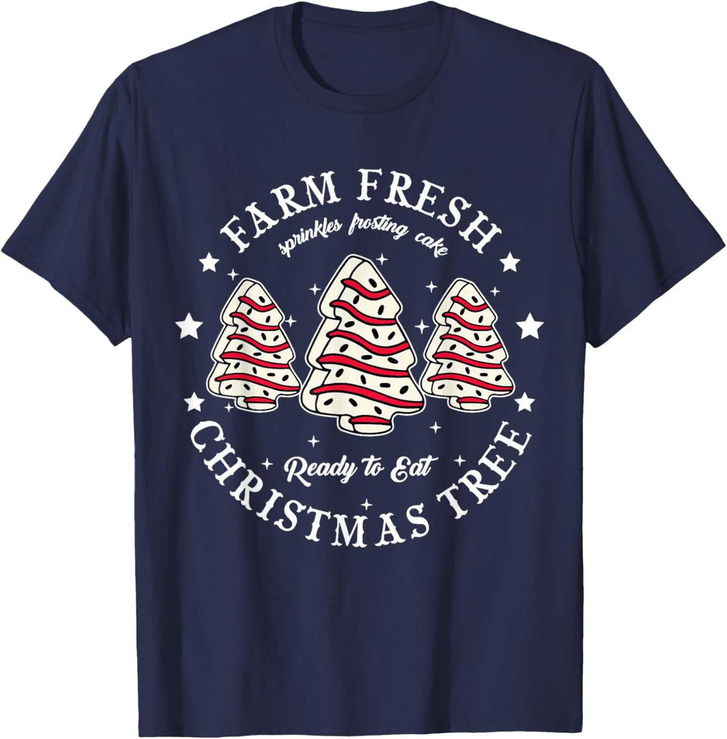 Farm Fresh Christmas Tree Xmas Cake Holiday Family Matching -Kids T-Shirt - T-Shirt | Navy