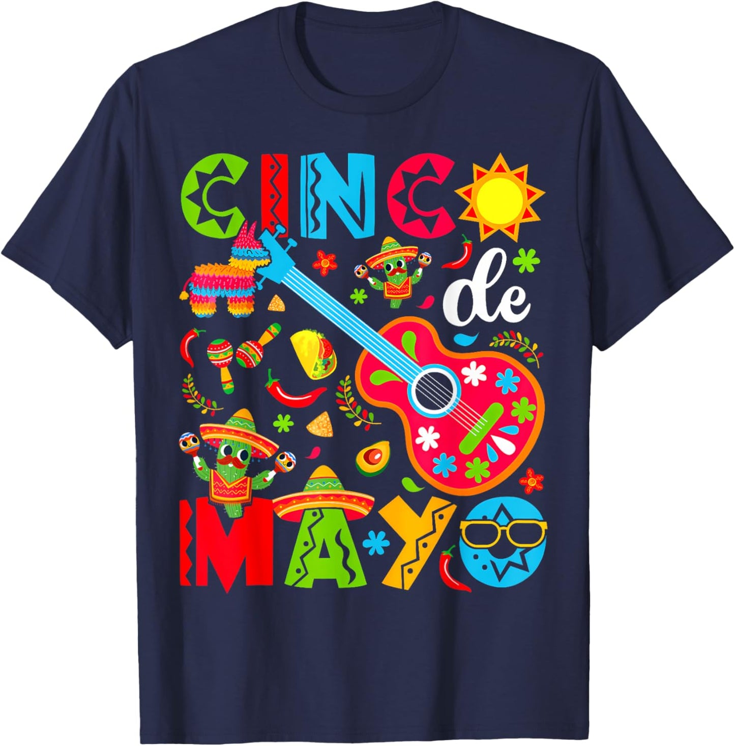 Cinco De Mayo Mexican Fiesta 5 De Mayo Women Men Girls T-Shirt - T-Shirt | Navy