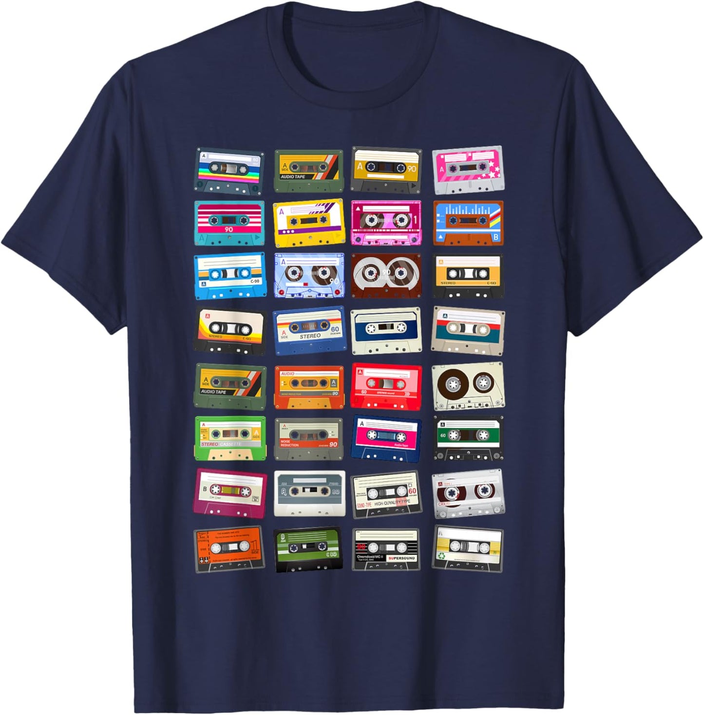 Cassette Audio Vintage 70s 80s 90s T-Shirt - T-Shirt | Navy