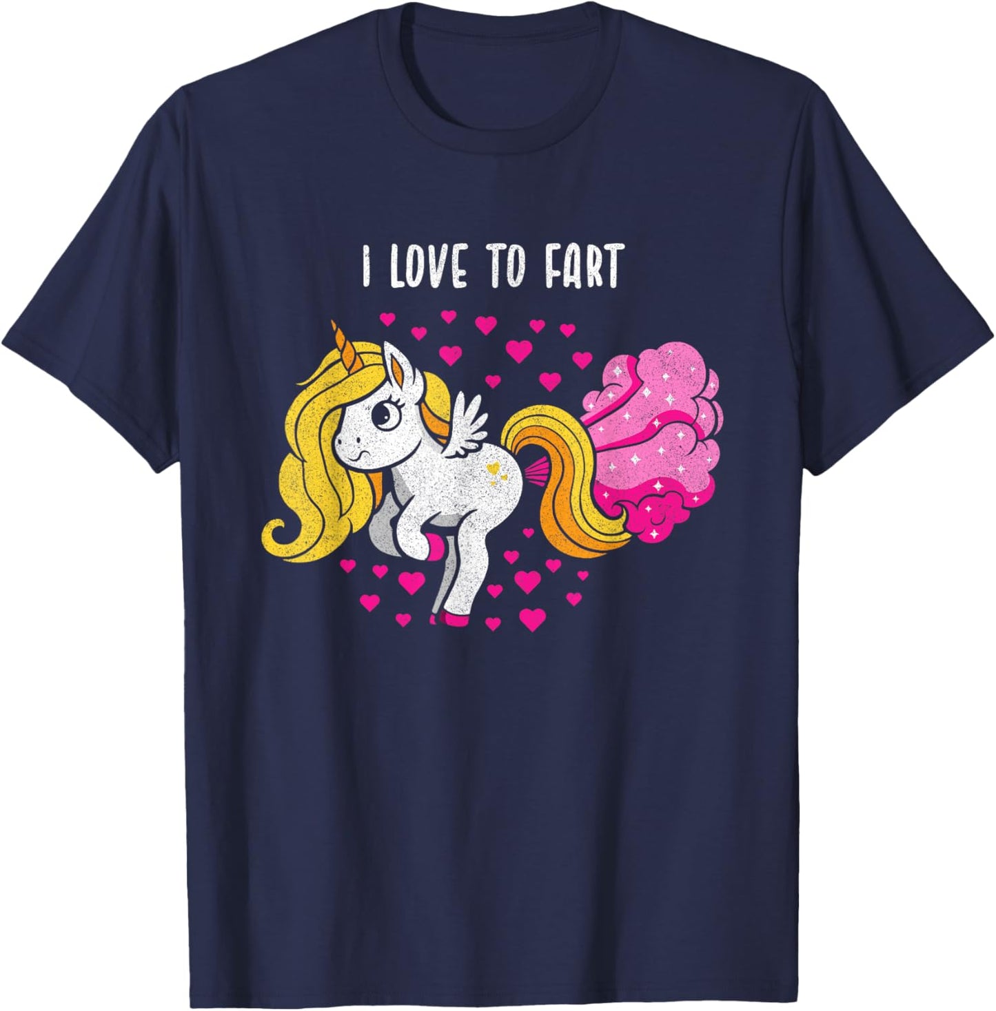 I Love to Fart a Unicorn Love Fart T-Shirt - T-Shirt | Navy