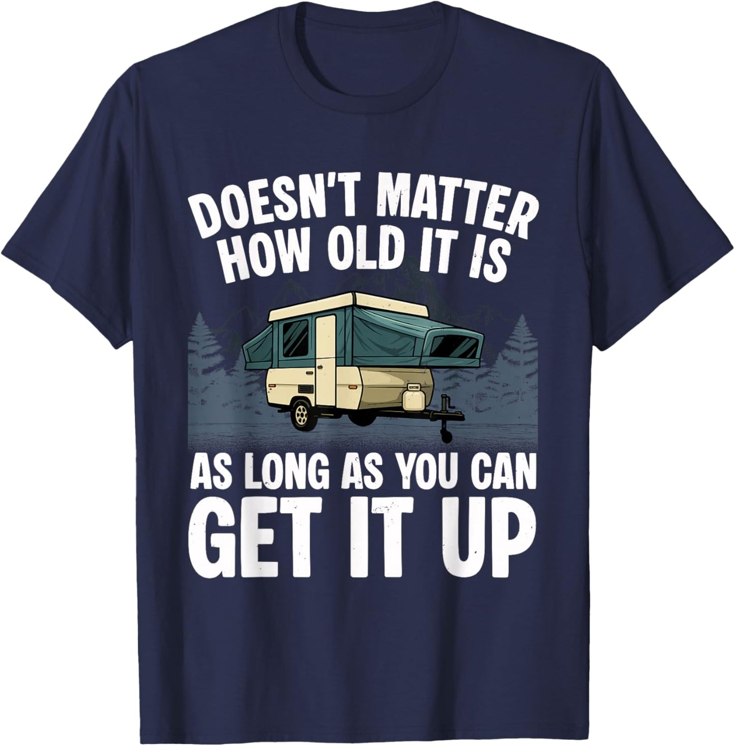 Pop Up Camper Art Boys Dad Pop Up Trailer Camping T-Shirt - T-Shirt | Navy