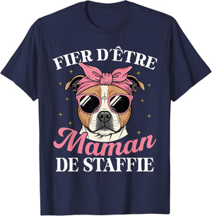 Proud To Be Mom Of Staffie Dog Woman T-Shirt - T-Shirt | Navy