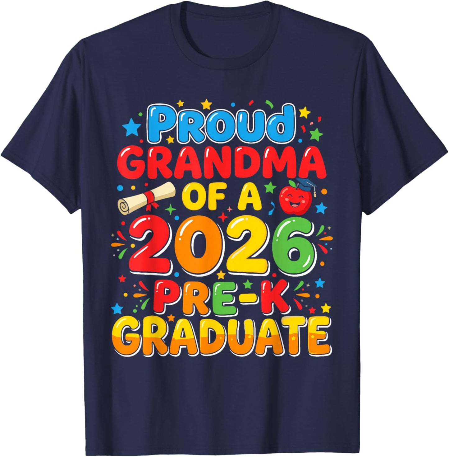 Pre-k Proud Grandma of A 2026 Graduate Shirt, Toddler T-Shirt - T-Shirt | Navy