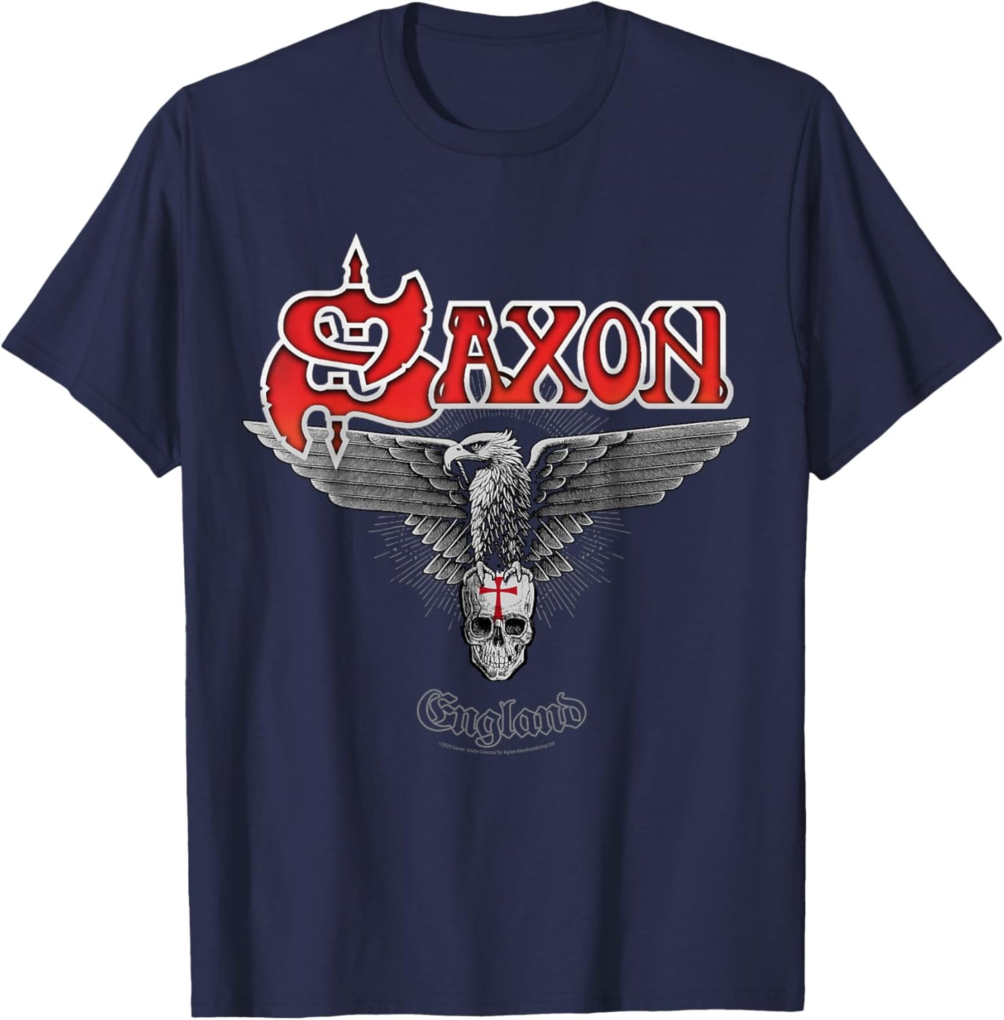 Official Saxon The Eagle Has Landed Heavy Metal Band T-Shirt - T-Shirt | Navy