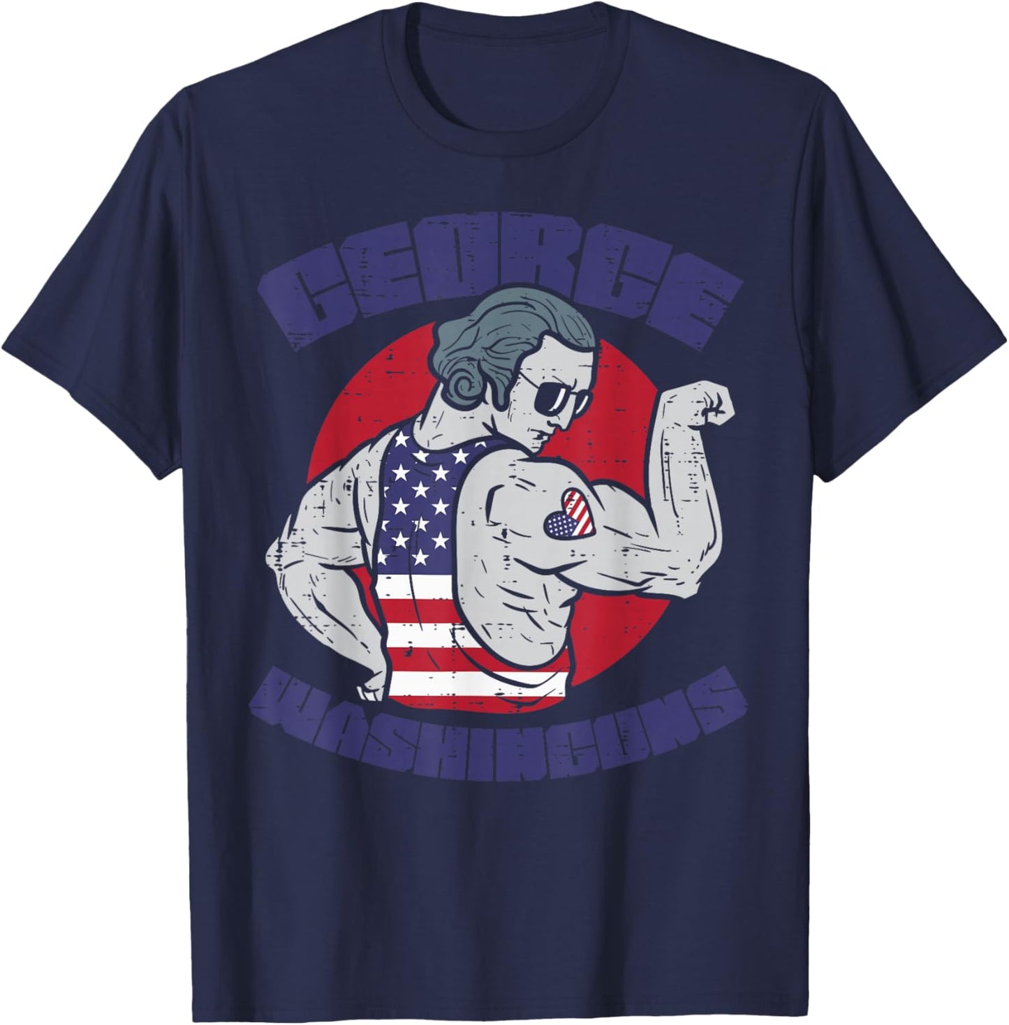 4th July George Washinguns Washington Workout Patriot Men T-Shirt - T-Shirt | Navy