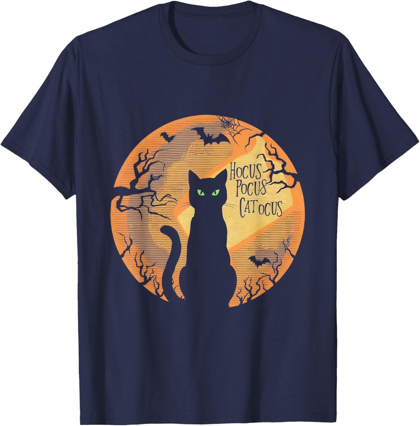 Hocus Pocus Catocus Halloween Black Cat Lover T-Shirt - T-Shirt | Navy