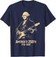 George Washington Playing Guitar 4th July 250th Anniversary T-Shirt - T-Shirt | Navy
