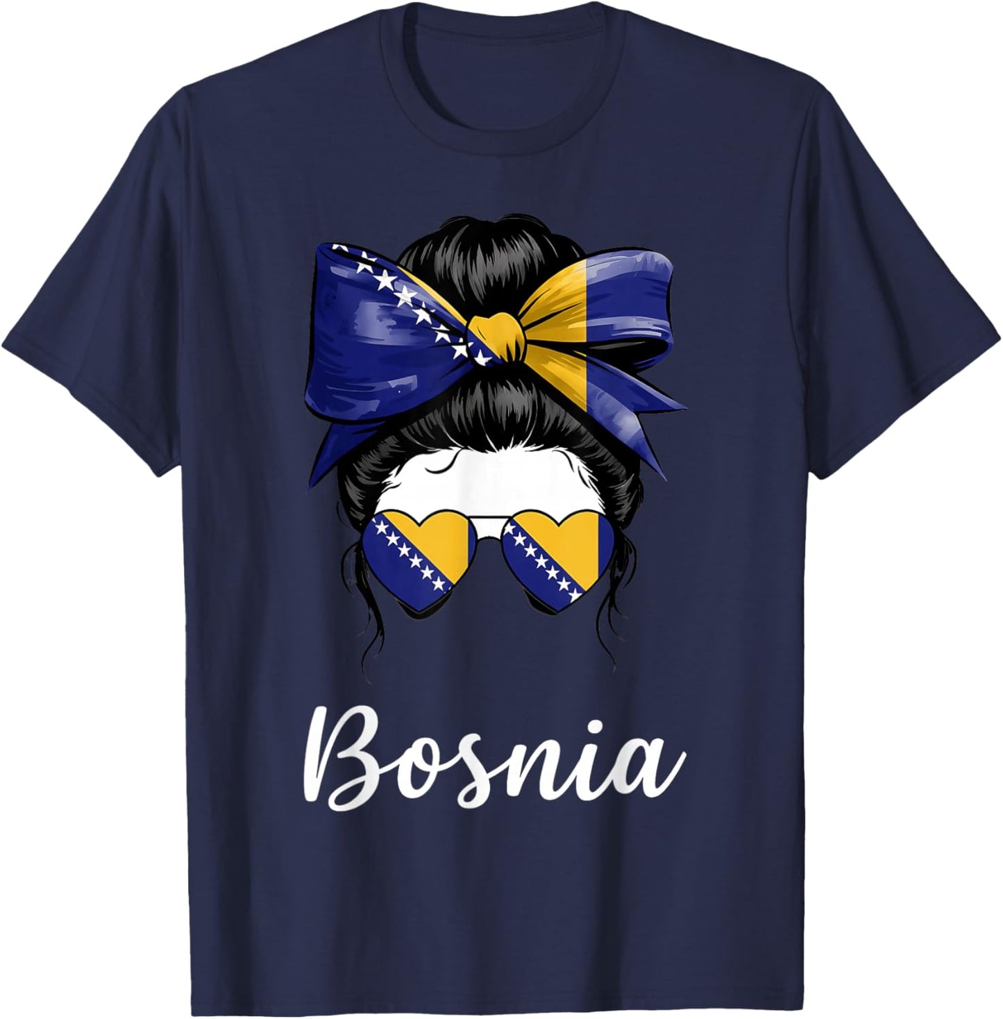 Bosnia and Herzegovina Roots Bosnian Flag T-Shirt - T-Shirt | Navy
