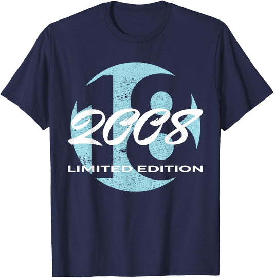18th Birthday Girl Boy 18 Years 2008 Funny Gift T-Shirt - T-Shirt | Navy