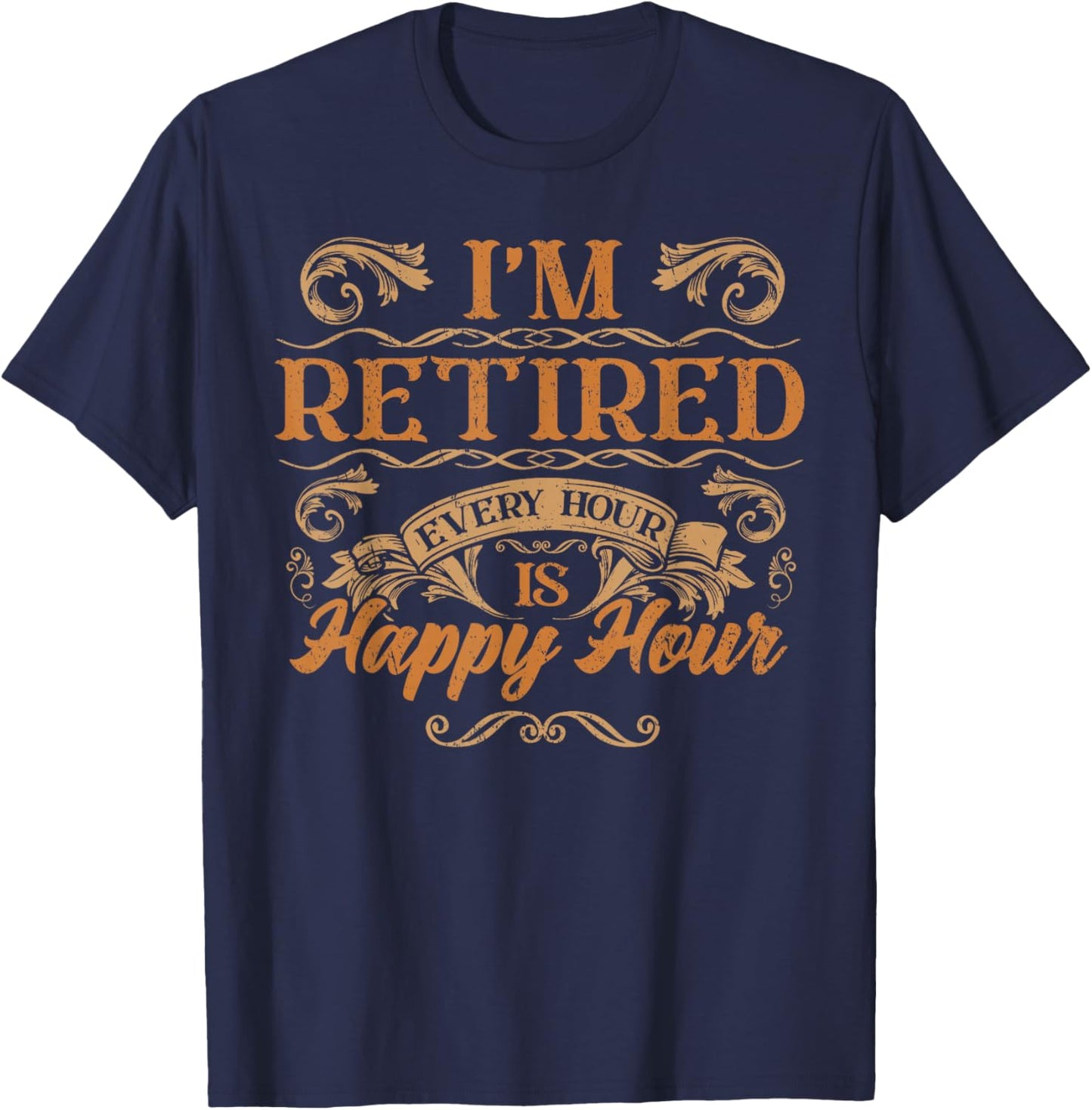 Funny Retired Men Women, Humor Retro Vintage Retirement 2025 T-Shirt - T-Shirt | Navy