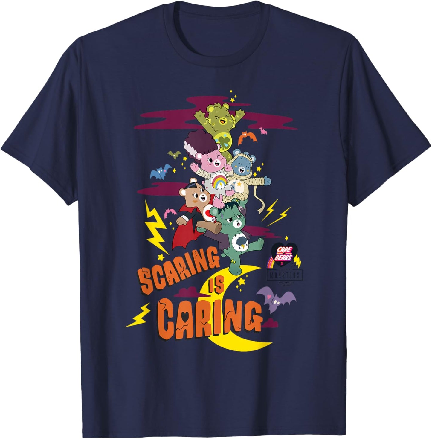 Care Bears x Universal Monsters Scaring is Caring T-Shirt - T-Shirt | Navy