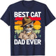 Vintage Best Cat Dad Ever Cat Daddy Father's Day T-Shirt - T-Shirt | Navy