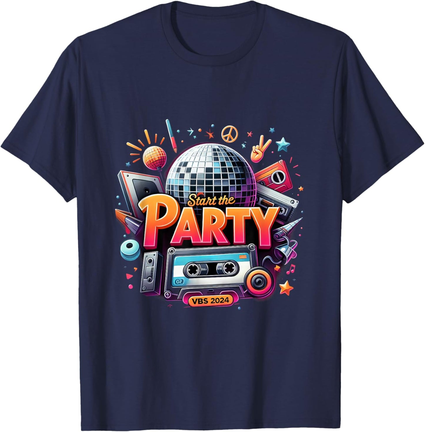 Start The Party Vacation Bible School 2024 Funny VBS 2024 T-Shirt - T-Shirt | Navy