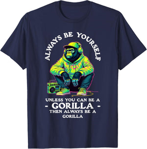 Funny Gorilla Art Women Primate Animal Gorilla Lover T-Shirt - T-Shirt | Navy
