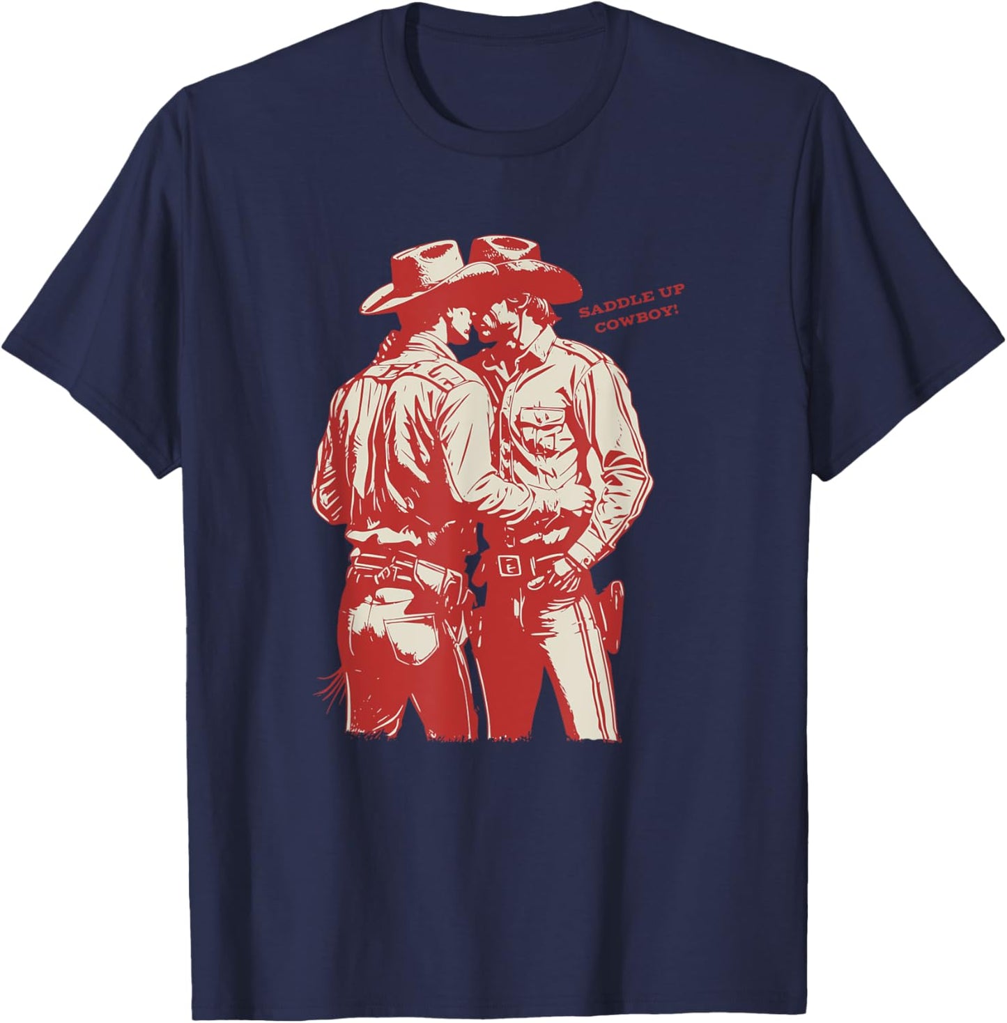 Saddle Up Cowboy Save A Horse Ride A Trans Gay Cowboy T-Shirt - T-Shirt | Navy