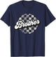 Funny Retro Checkered Brother Race Vintage Matching Family T-Shirt - T-Shirt | Navy