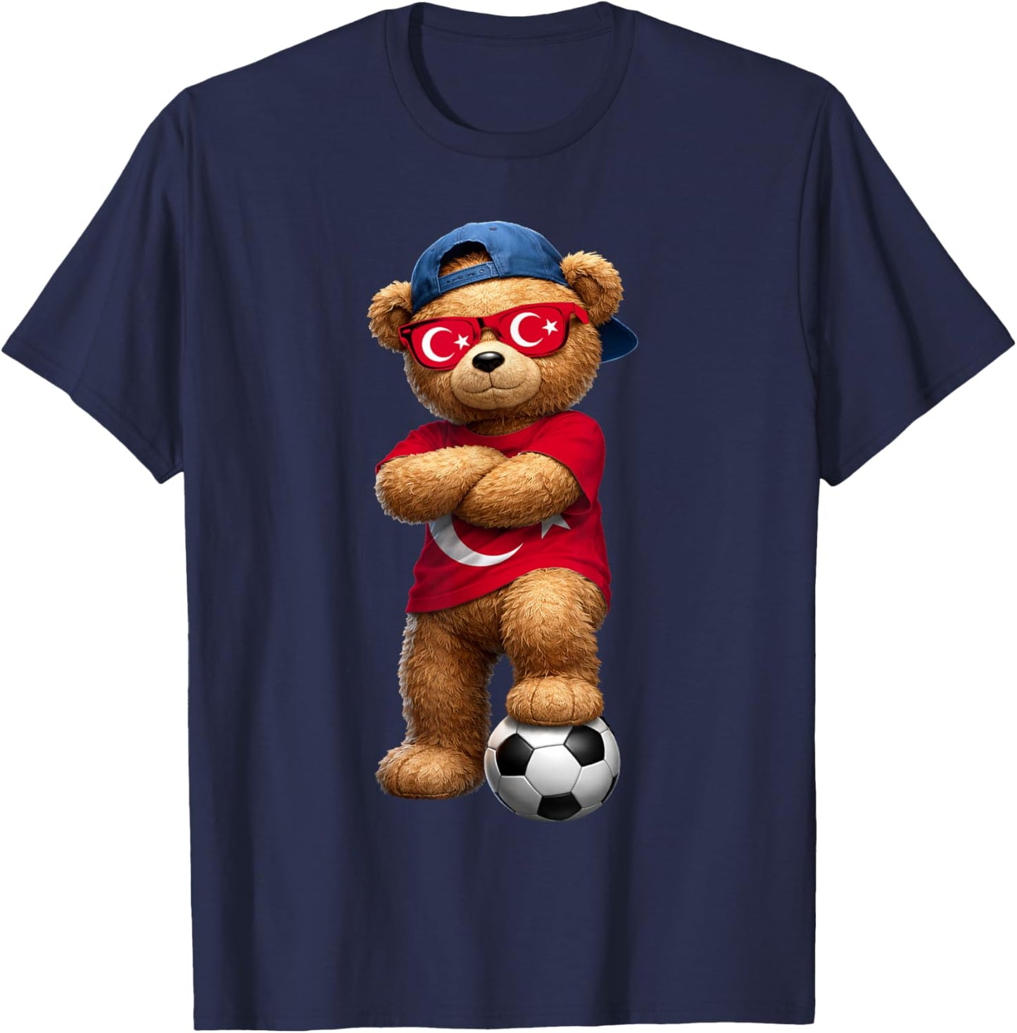 Turkish Flag Teddy Player Sports Outfit for Turkey T-Shirt - T-Shirt | Navy