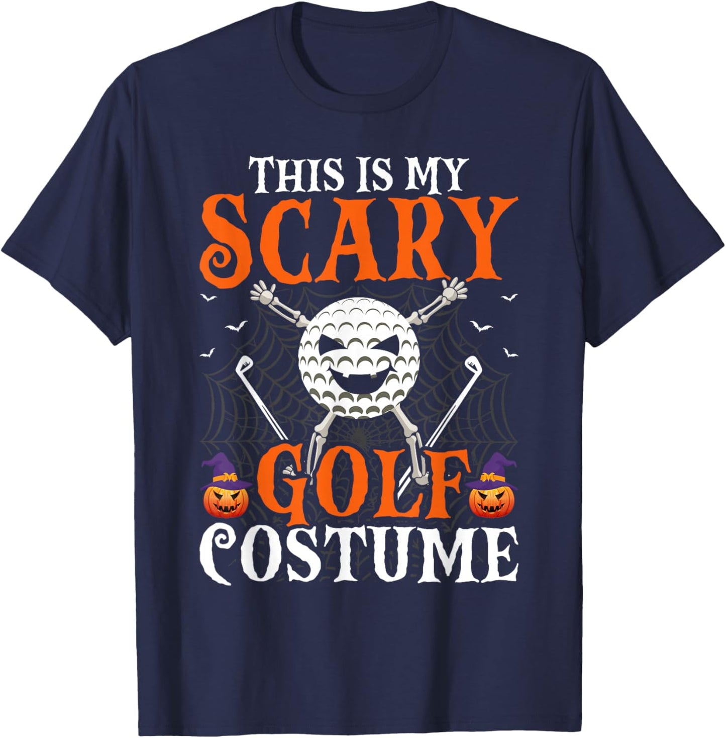 This Is My Scary Golf Costume Halloween Skeleton Lover T-Shirt - T-Shirt | Navy