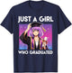Just A Girl Who Graduated Class of 2026 Senior Grad Anime T-Shirt - T-Shirt | Navy
