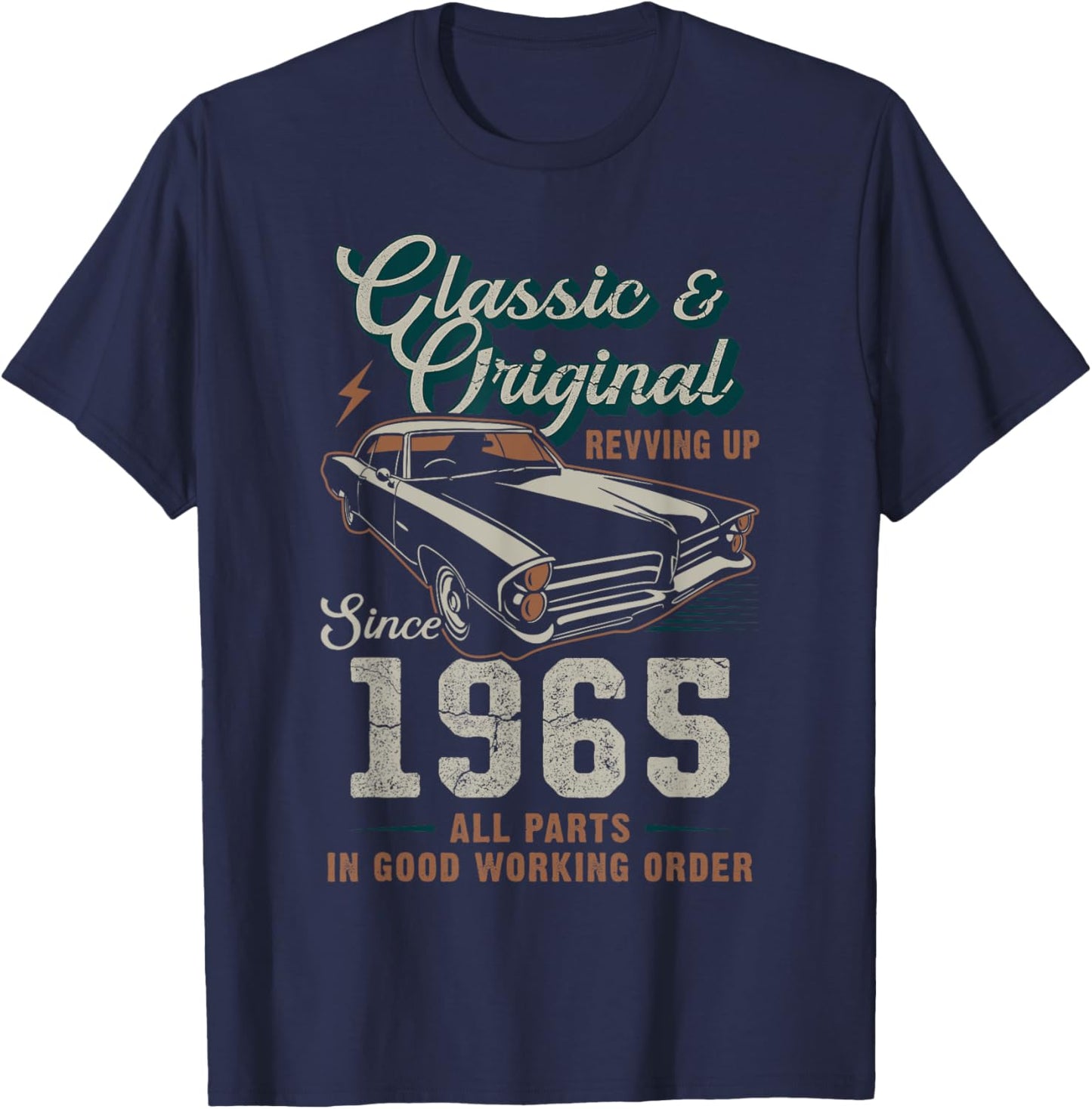 Born 1965 Vintage Classic Car 60th Birthday T-Shirt - T-Shirt | Navy