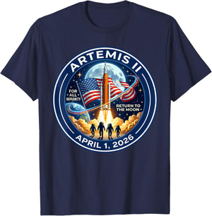 Artemis II 2026 Rocket Launch Mission to The Moon Artemis 2 T-Shirt - T-Shirt | Navy