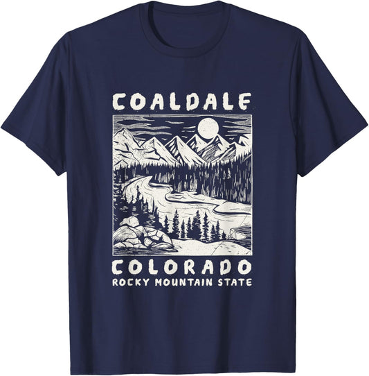 Coaldale, Colorado Mountain Wildnerness Nature Design T-Shirt - T-Shirt | Navy