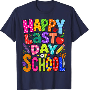 Funny Teacher Student Crew End of Year Last Day of School T-Shirt - T-Shirt | Navy
