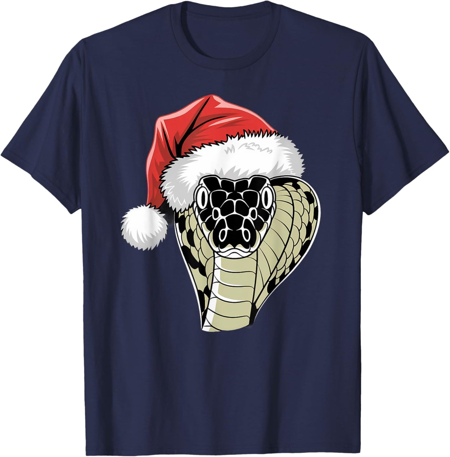 Joyful Snake Santa on Snake Christmas T-Shirt - T-Shirt | Navy