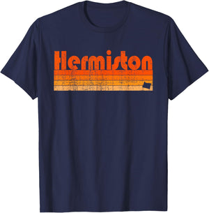 Hermiston, Oregon Retro 80s Style T-Shirt - T-Shirt | Navy