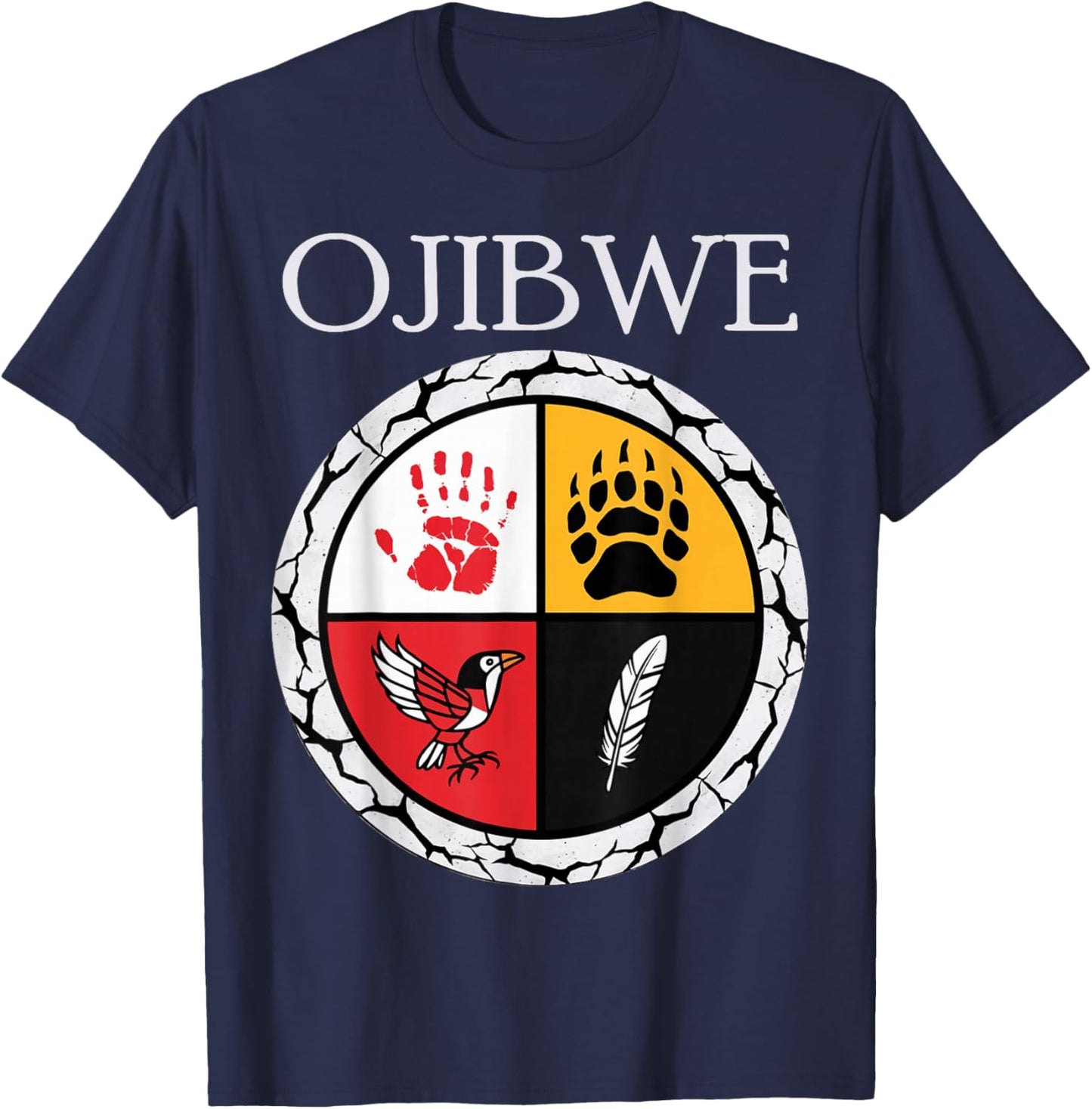 Ojibwe Native American Medicine Wheel T-Shirt - T-Shirt | Navy