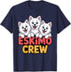 Eskimo Crew Cartoon Eskie Cute Pet Dog Breed American Eskimo T-Shirt - T-Shirt | Navy