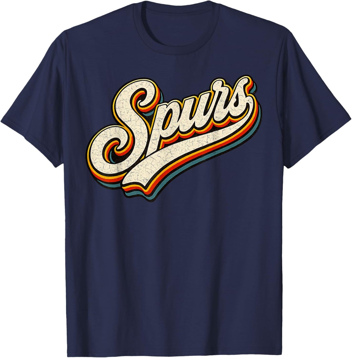 Vintage Spurs Retro Season Game Funny Women Kids T-Shirt - T-Shirt | Navy