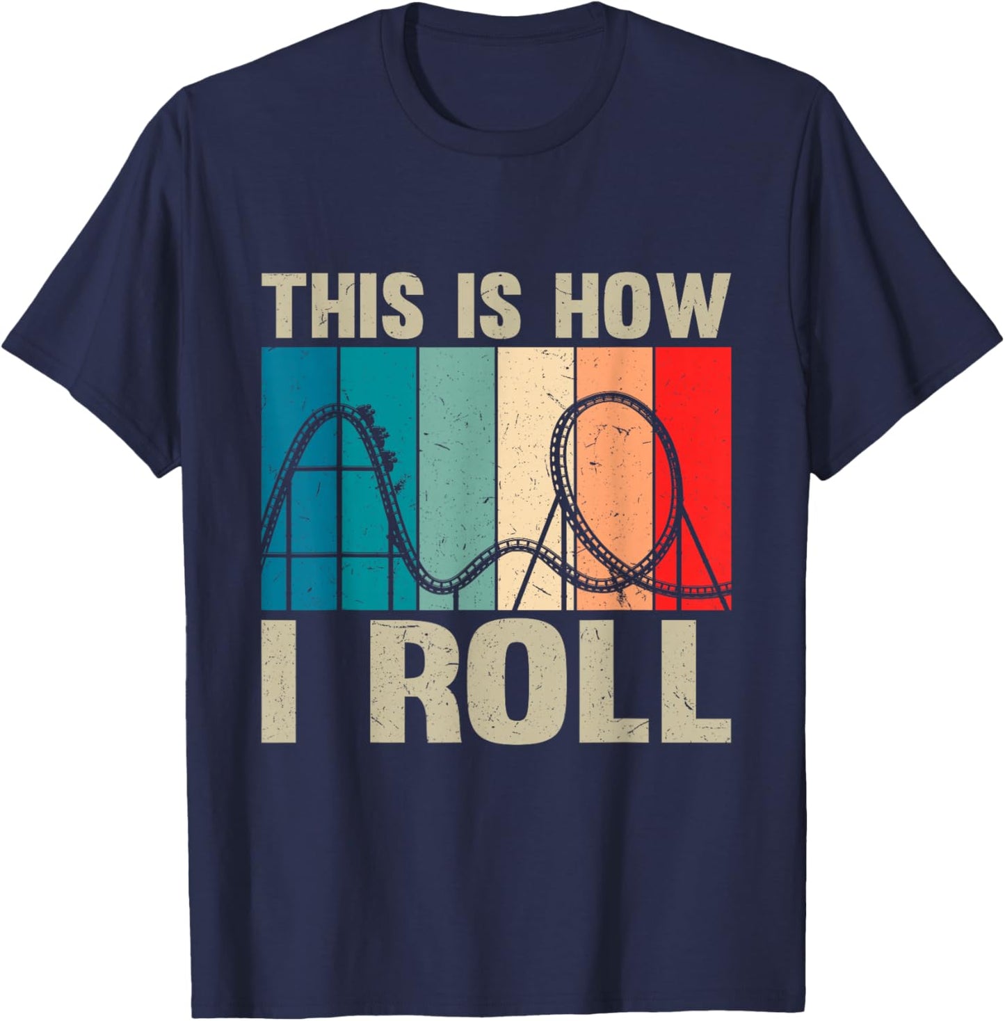 Vintage Roller Coaster Youth Men Women Toddler Park Lover T-Shirt - T-Shirt | Navy