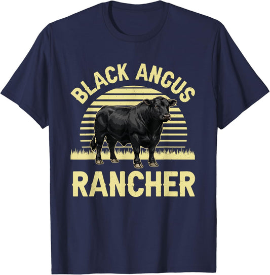 Funny Black Angus Art Women Angus Cattle Rancher T-Shirt - T-Shirt | Navy