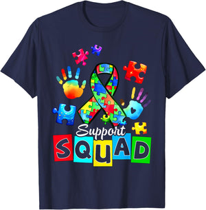 Autism Awareness Autism Support Squad Family T-Shirt - T-Shirt | Navy