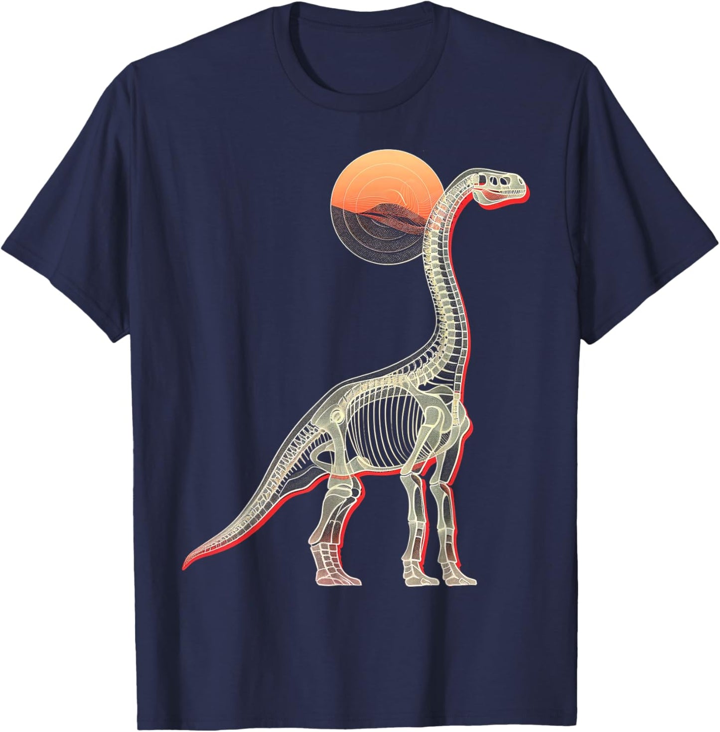 Iguanodon Dinosaur Motif Skeleton Art Iguanodon T-Shirt - T-Shirt | Navy