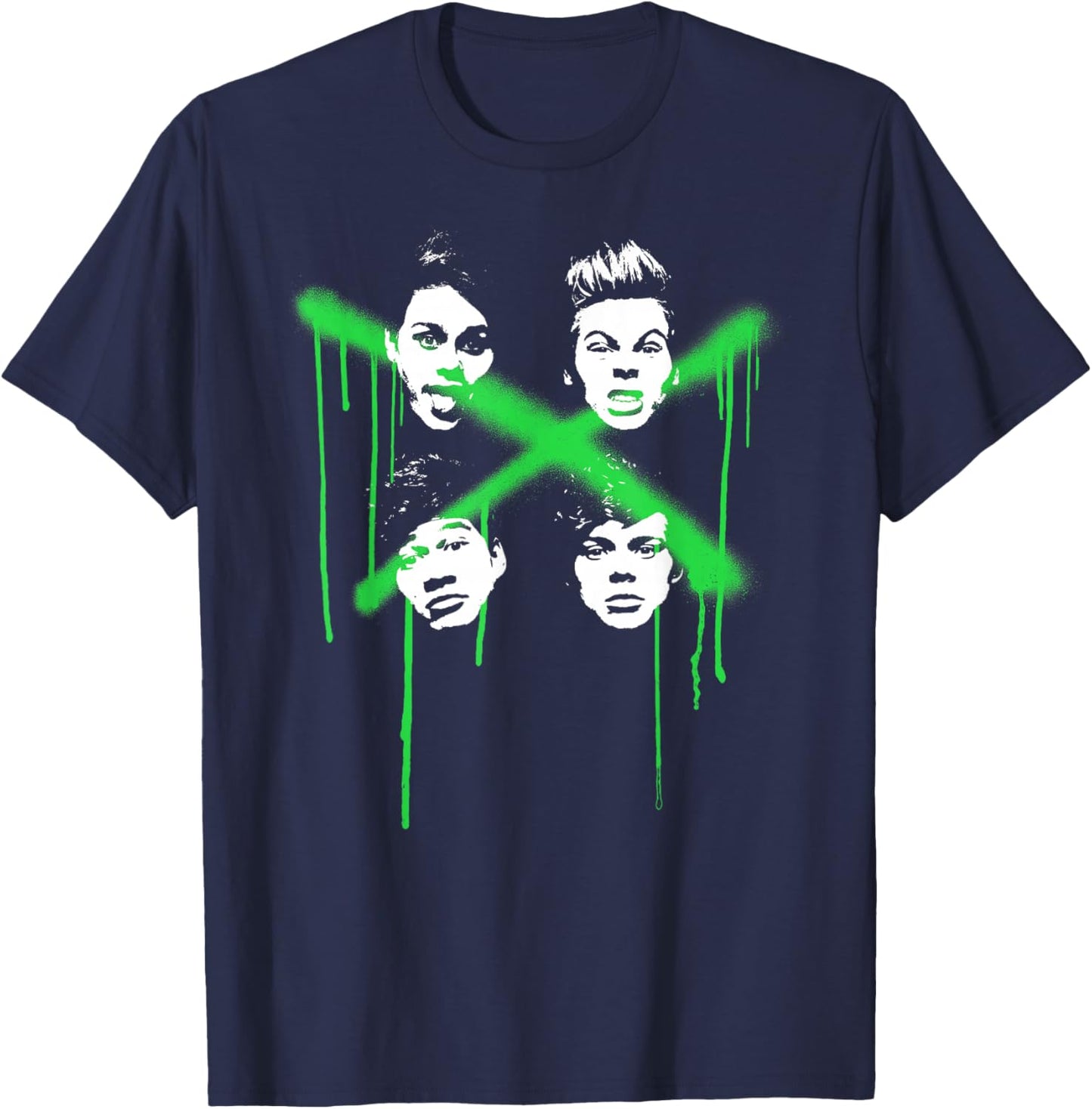 5 Seconds of Summer 4 Faces T-Shirt - T-Shirt | Navy
