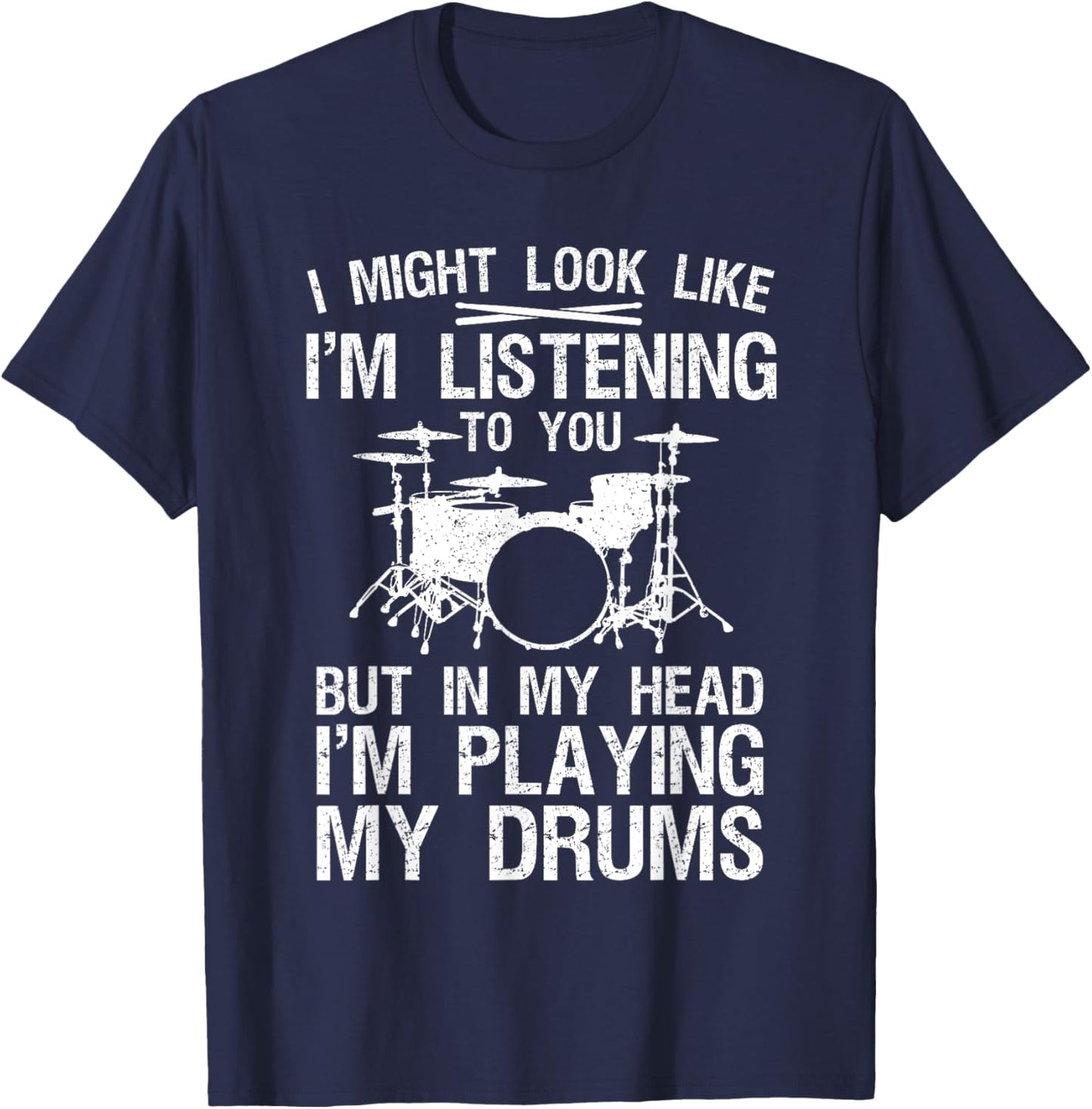 Funny Drummer Design Women Drumline Drumming Drummer T-Shirt - T-Shirt | Navy