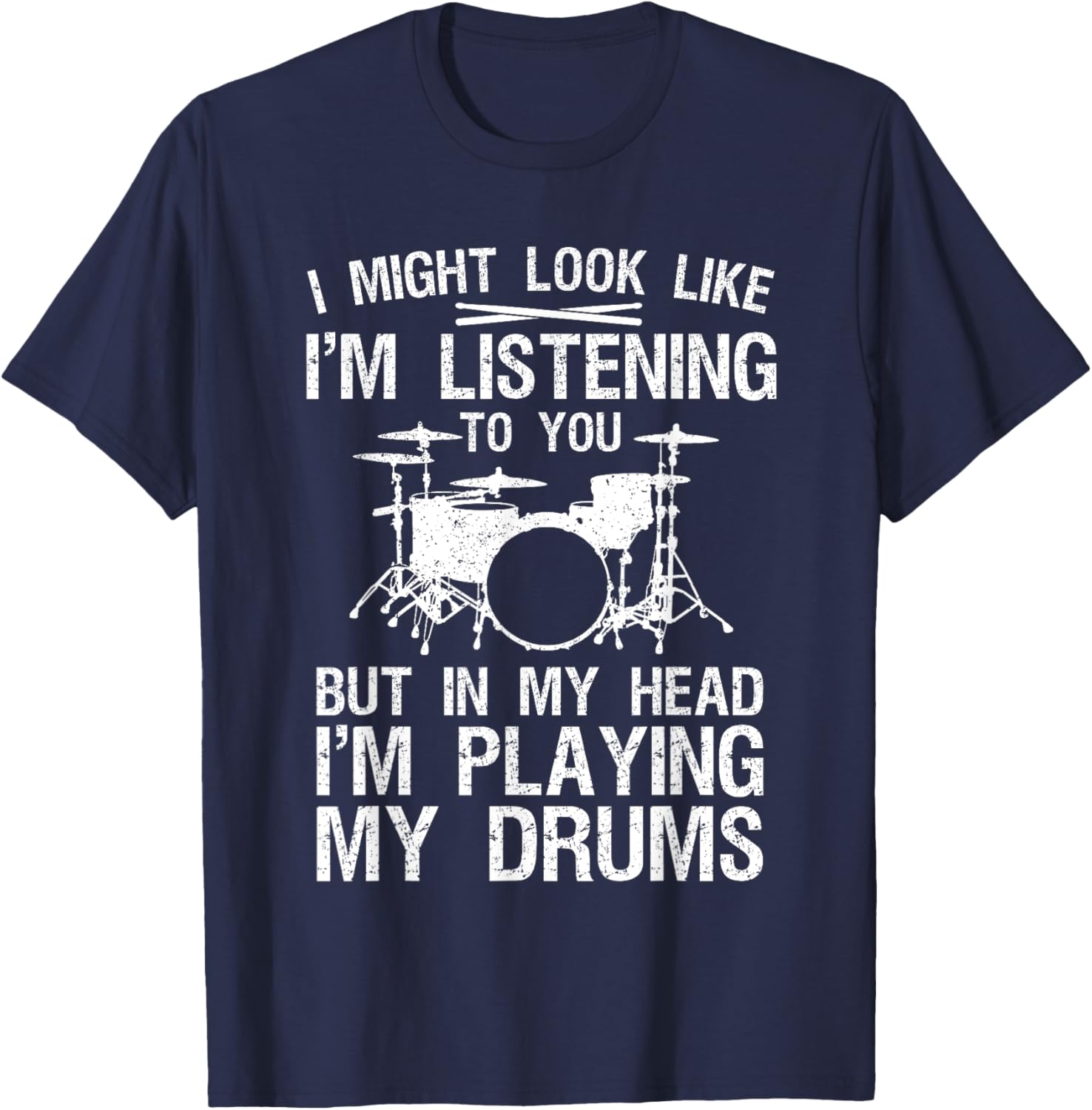 Funny Drummer Design Women Drumline Drumming Drummer T-Shirt - T-Shirt | Navy