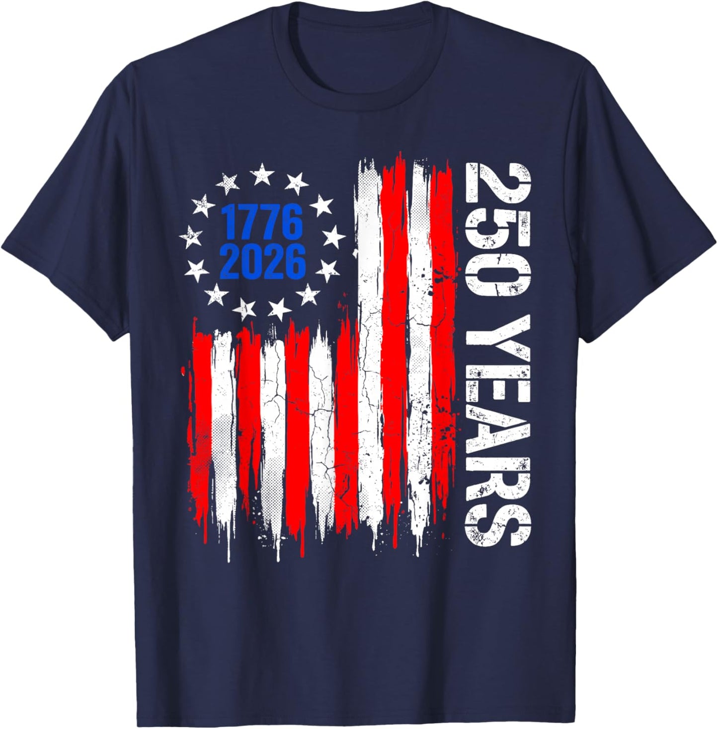 USA Independence 250th Anniversary 1776 2026 Patriotic Eagle T-Shirt - T-Shirt | Navy