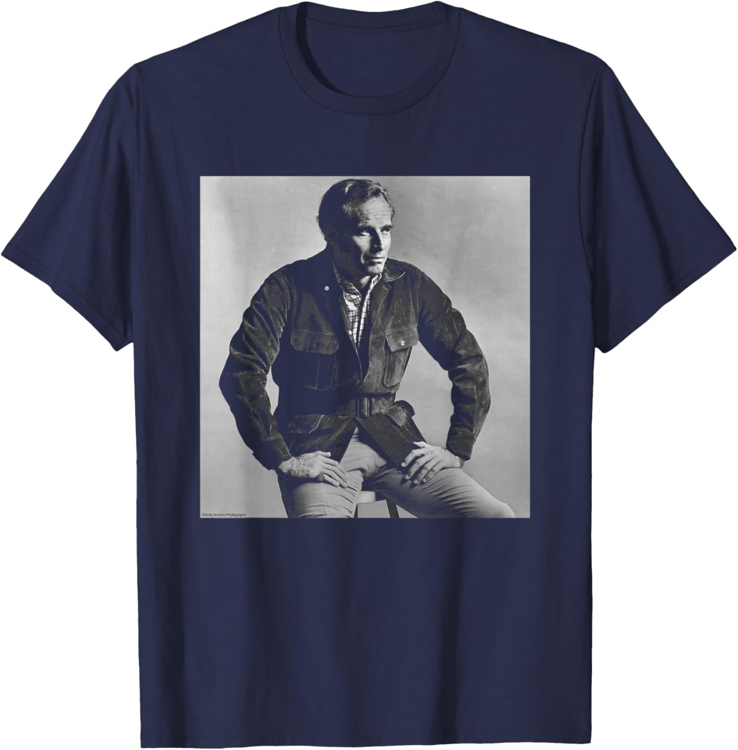 Ben-Hur Actor Charlton Heston Duffy Archive Photography T-Shirt - T-Shirt | Navy