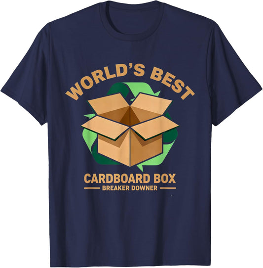 World's Best Cardboard Box Breaker Downer Apparel T-Shirt - T-Shirt | Navy