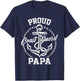 Proud Coast Guard Papa USCG Coastie Family Matching T-Shirt - T-Shirt | Navy
