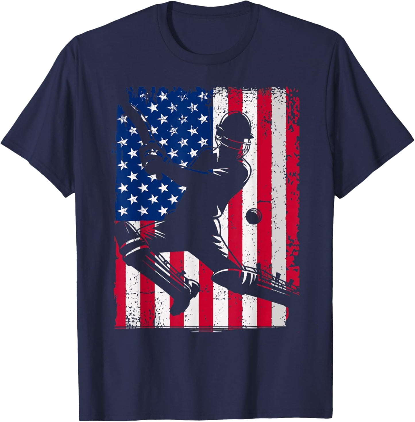 Retro USA Cricket Jersey America Cricket in USA T-Shirt - T-Shirt | Navy