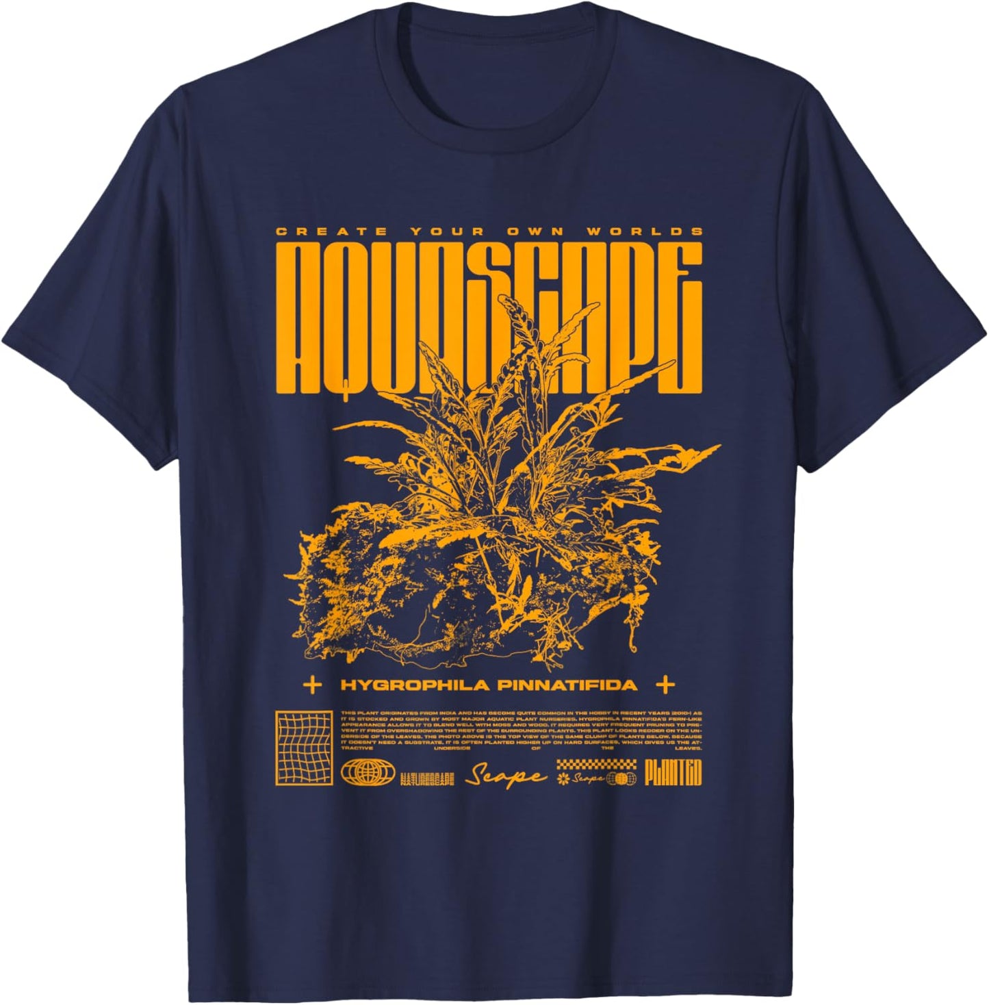 Aquascaping Hygrophila Pinnatifida Fish Keeper T-Shirt - T-Shirt | Navy