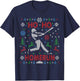 Baseball Softball Ho Ho Homerun Ugly Christmas Sweater Party T-Shirt - T-Shirt | Navy